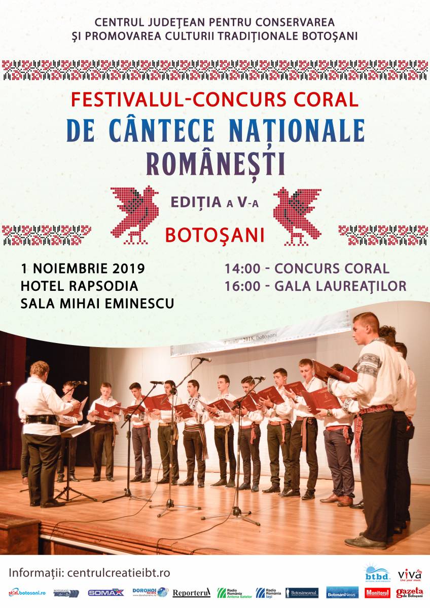 Regulamentul Festivalului – Concurs Coral de Cântece Naţionale Româneşti, Ediţia a V-a, 1 noiembrie 2019