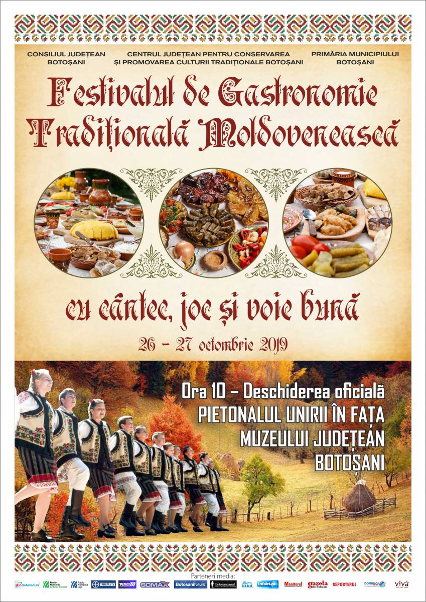 Comunicat de presă – Festivalul de Gastronomie Tradițională Moldovenească, 26-27 octombrie 2019